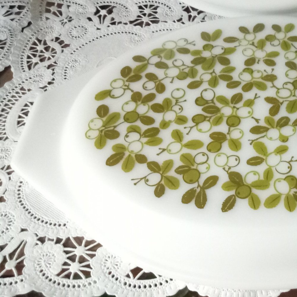 Pyrex casserole Lid Green floral Verde #943